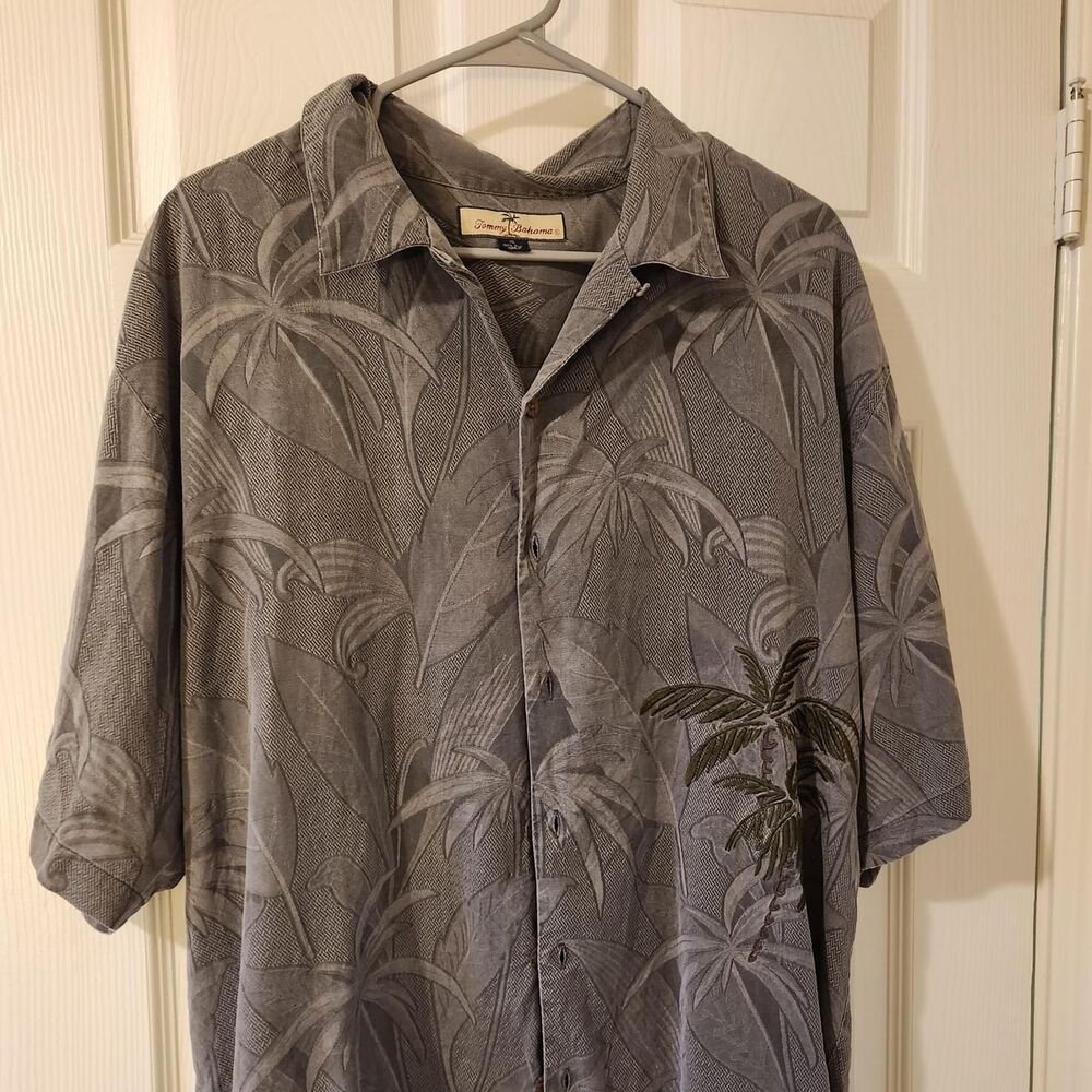 Tommy-bahama Men's Grey and Brown Shirt